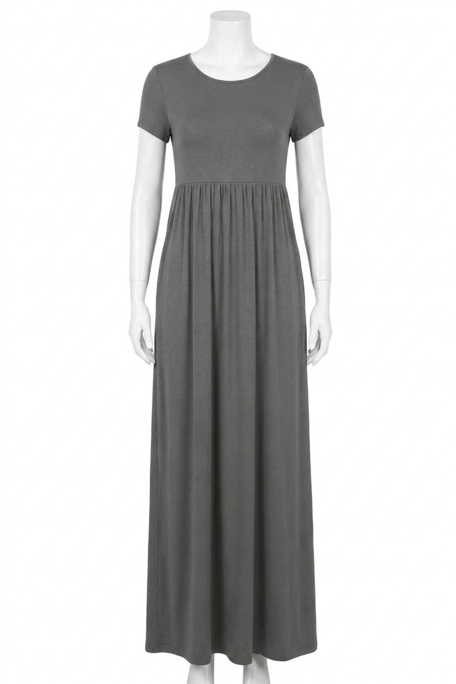 NEW SEW IN LOVE maxi with pocket dress in gray